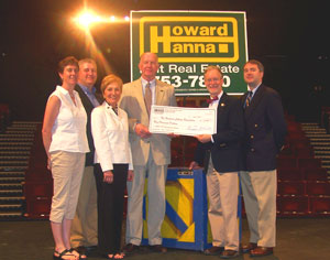 Howard Hanna Holt Real Estate will sponsor the Kaleidoscope Series for the coming season at Rockefeller Arts Center. On hand for a sponsorship check presentation were, from left, Howard Hanna Holt Real Estate representatives Amy Holt, Steve Holt, Diana Holt and George “Pete” Holt, Rockefeller Arts Center Director Jefferson Westwood and Tim Murphy, Director of Development for the Fredonia College Foundation.